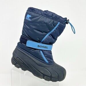 SOREL Youth Flurry Winter Snow Boots Kids Blue Waterproof Insulated Size 5